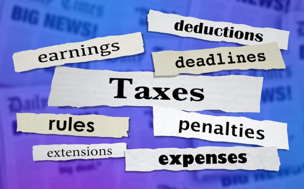 Taxes Headlines Earnings Income Tax Rate News Headlines 3d Illustration